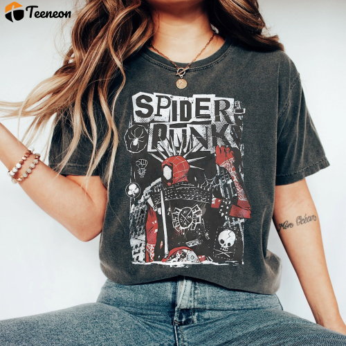 Spiderman Across the Spider-Verse Logos Shirt – Trendy Embroidered Marvel Tee