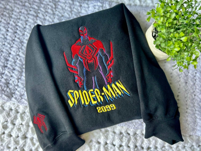 Spiderman 2099 Embroidered Shirt: Miguel O Hara Unique Design &Amp; Quality Fabric 3