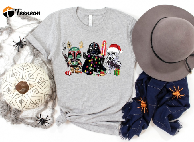 Unleash The Force Of Festivity With Star Wars Christmas Shirt - Perfect For Fans Of The Galaxy Far Far Away! 1