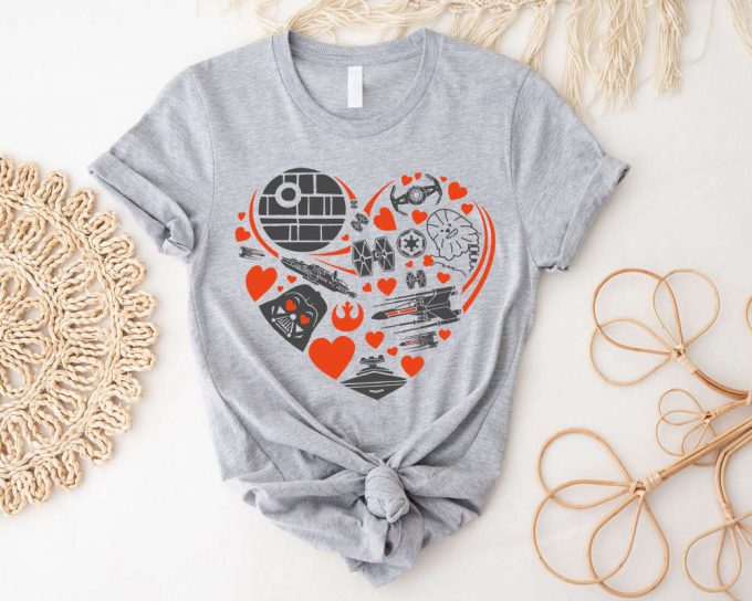 Galactic Love: Star Wars Death Star Valentines Day Shirt With Droids Darth Vader And Disney Honeymoon