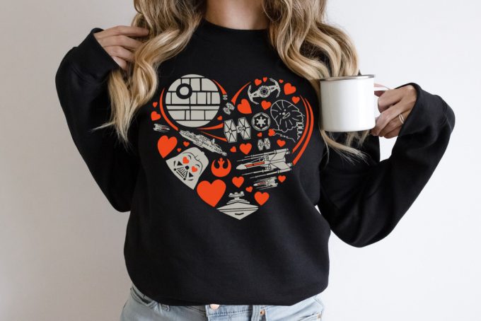 Galactic Love: Star Wars Death Star Valentines Day Shirt With Droids Darth Vader And Disney Honeymoon