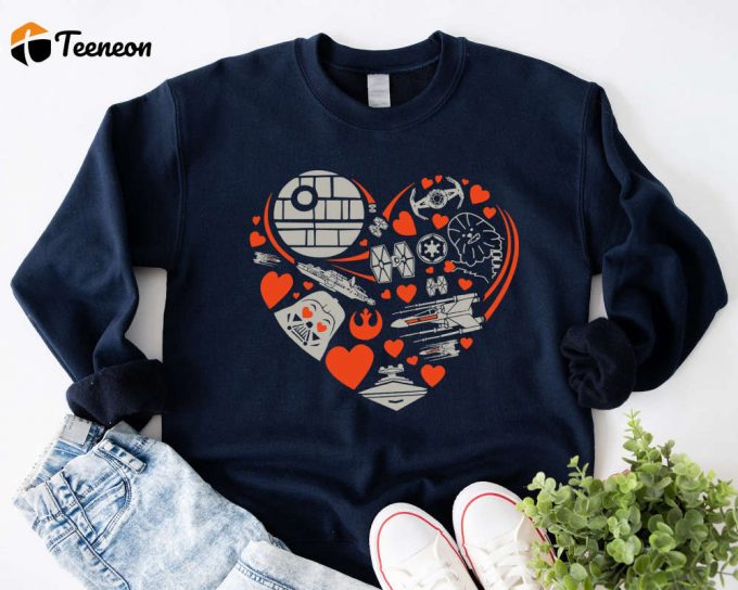 Galactic Love: Star Wars Death Star Valentines Day Shirt With Droids Darth Vader And Disney Honeymoon