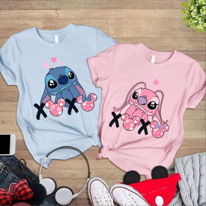 Stitch Angel Valentines Day Shirts – Honeymoon &Amp; Disneyland Matching Couple Anniversary Gift