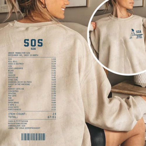 SZA SOS Album Receipt Shirt: Stylish Merchandise for True Fans Limited Edition Design