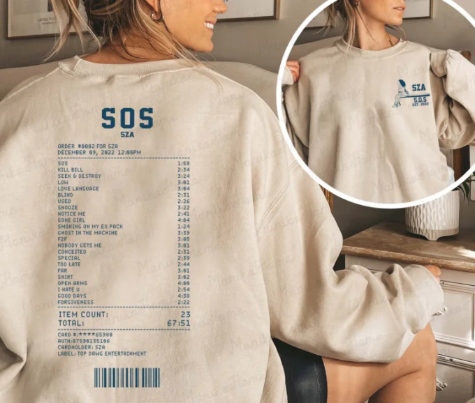 Sza Sos Album Receipt Shirt: Stylish Merchandise For True Fans Limited Edition Design 2