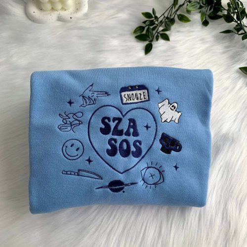 SZA SOS Favorite Songs Embroidered Sweatshirt: Trendy & Cozy Apparel for Music Lovers