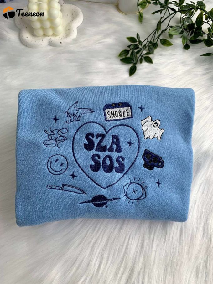 Sza Sos Favorite Songs Embroidered Sweatshirt: Trendy &Amp;Amp; Cozy Apparel For Music Lovers 1