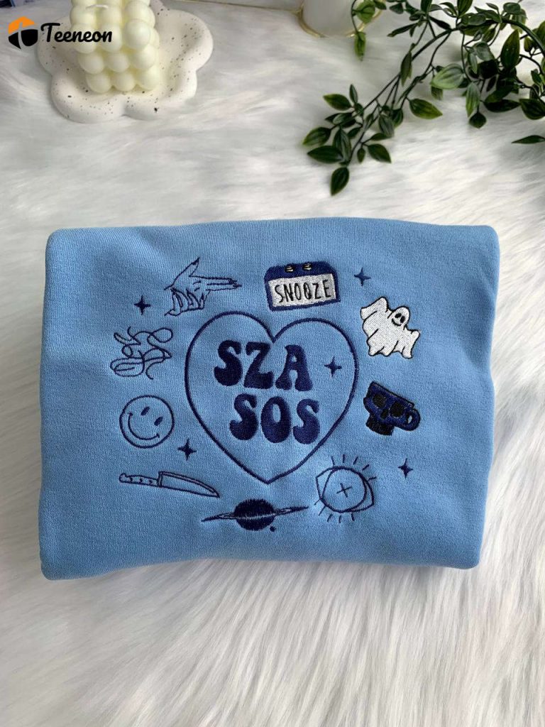 Sza Sos Favorite Songs Embroidered Sweatshirt: Trendy &Amp; Cozy Apparel For Music Lovers 4