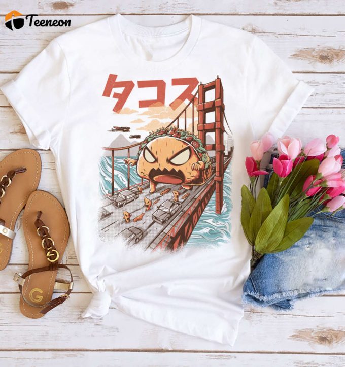 Tacozilla T-Shirt: Japanese Monster Kaiju Shirt Vintage Taco Lover Shirt - Perfect Fan Gift! 1