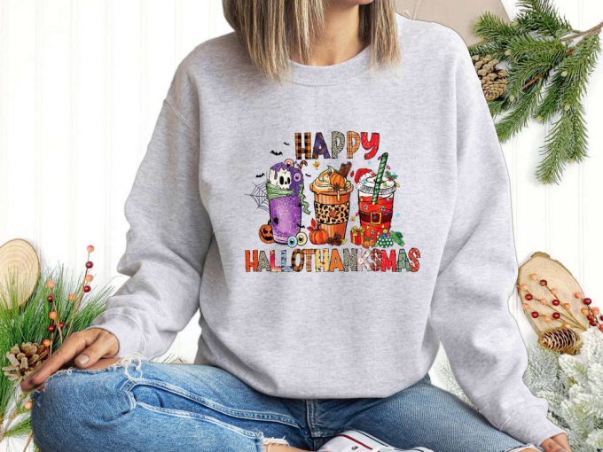 Get Cozy And Festive: Thanksgiving Sweatshirt Coffee Day Positive Vibe Shirt - Perfect Gift For Coffee Lovers Her And Friends This Hallothanksmas! 2