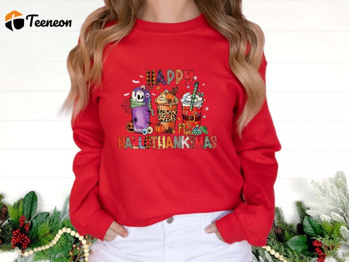 Get Cozy And Festive: Thanksgiving Sweatshirt Coffee Day Positive Vibe Shirt - Perfect Gift For Coffee Lovers Her And Friends This Hallothanksmas! 1