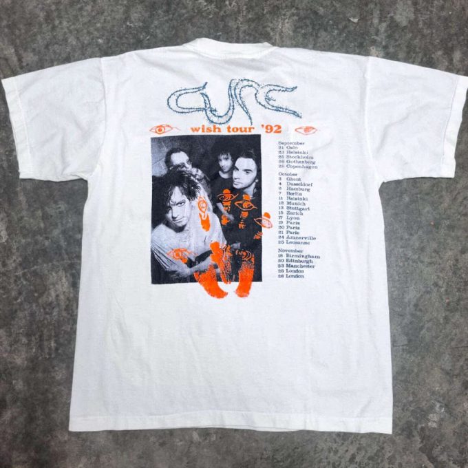 The Cure Wish Tour 92 T-Shirt - Authentic 90S Rock Tee 2