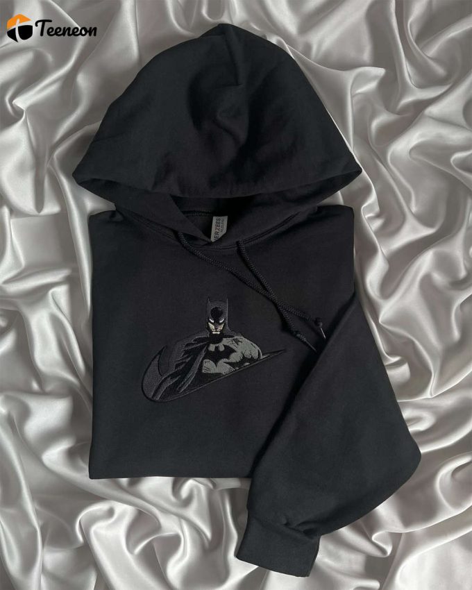 Dark Knight Batman Embroidered Hoodie - Crewneck Sweatshirt Gift 1