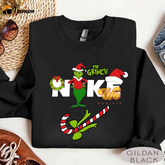 Get Festive With The Grinch Nike Christmas Printed Shirt - Limited Edition Festive Apparel 1