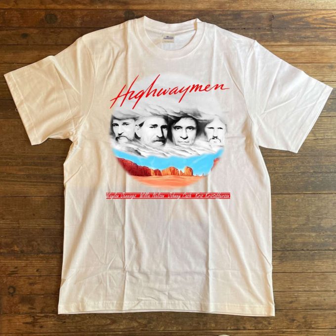 The Highwaymen Willie Nelson Johnny Cash Tour 1990 T-Shirt: Vintage Rock Tour Shirt 2