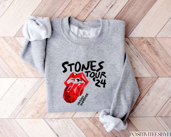 Rolling Stones Hackney Diamonds Tour 2024 Sweatshirt: Rock Band Shirt &Amp; Schedule List Sweater 2