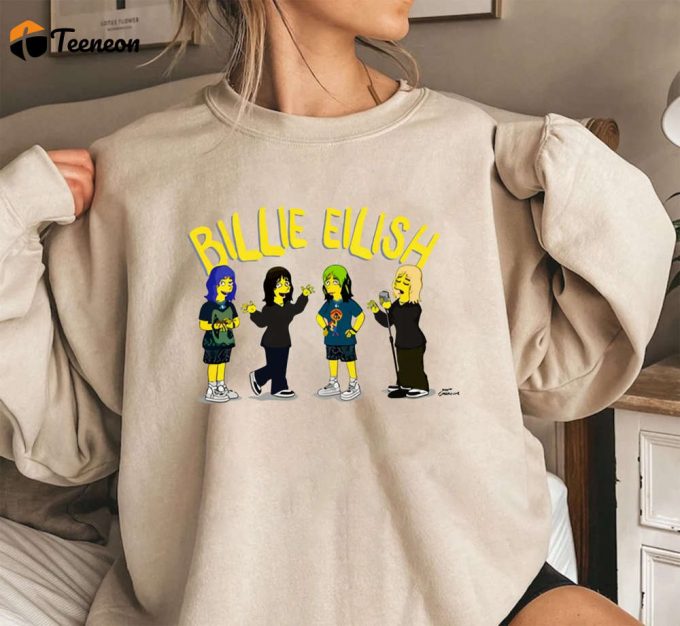 The Simpsons X Billie Eilish T-Shirt: Homage Graphic Unisex Sweatshirt 1