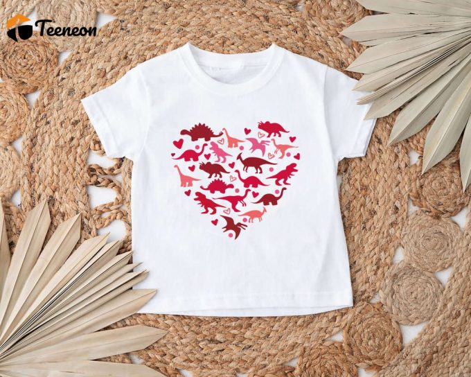 Valentine S Day Dinosaur Shirt: Dino Love For Dinosaur Lovers - T-Rex &Amp;Amp; Heart Designs 1