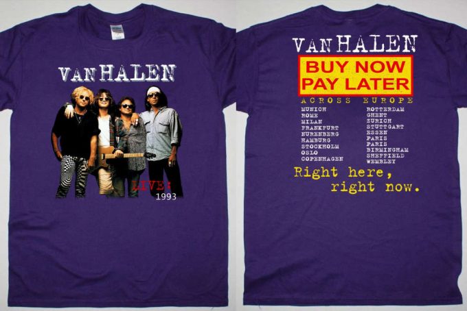 Van Halen 1993 Tour T-Shirt: Right Here Right Now Across Europe! Buy Now &Amp; Rock On 3