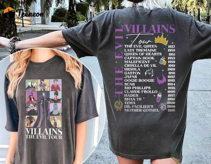 Experience The Ultimate Villains The Evil Tour Shirt: Unleash Your Dark Side! 1