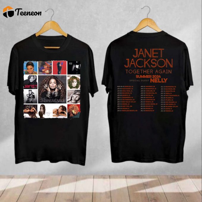 Vintage Janet Jackson Together Again Tour 2024 T-Shirt - Fan Gift &Amp;Amp; Concert Shirt 1