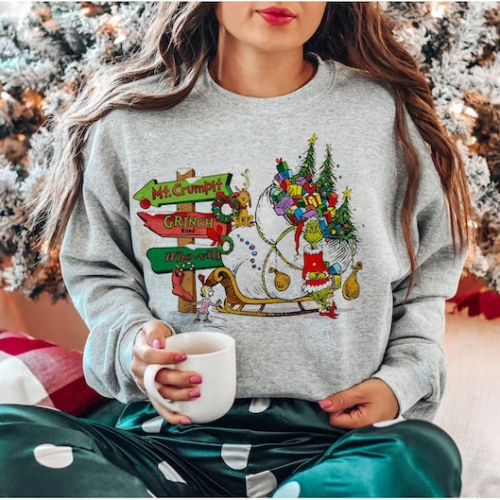 Get Festive with a Vintage Merry Grinchmas Printed Shirt – Perfect for the Holidays!