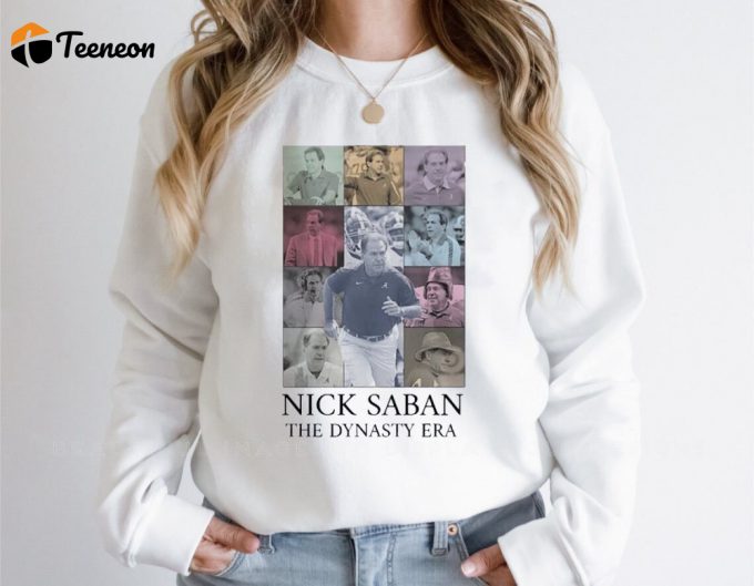 Vintage Nick Saban Dynasty Eras Tour Shirt - Alabama Football Fan Gift - Iconic Roll Tide T-Shirt - 90S Nick Saban Football Memorabilia 1