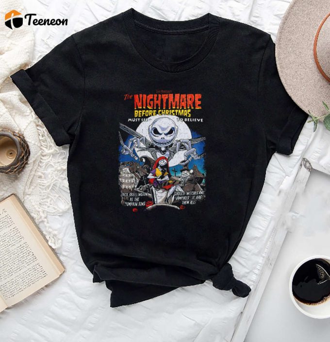 Vintage Nightmare Christmas Jack And Sally T-Shirt - Nightmare Before Christmas Shirt For Father S Day 1