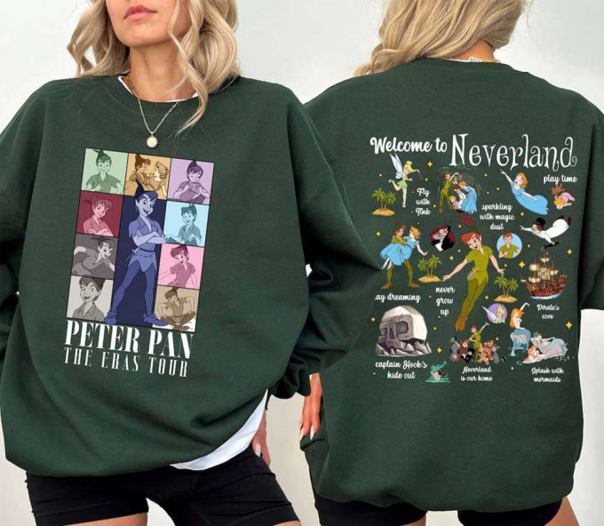 Vintage Peter Pan Never Grow Up Shirt - Peter Pan Eras Tour Tinker Bell Neverland - Disneyland Family Trip Shirts 2