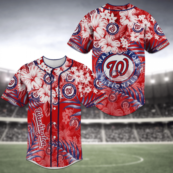 Washington Nationals Mlb Baseball Jersey Shirt Flower 2