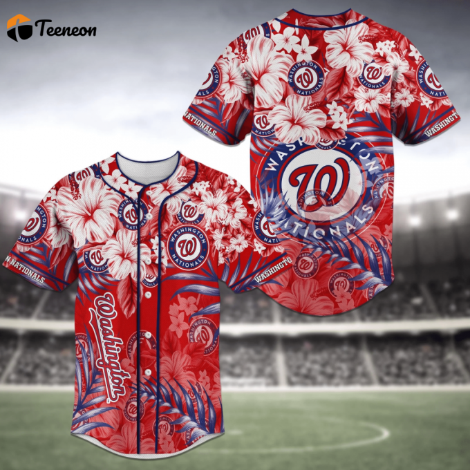 Washington Nationals Mlb Baseball Jersey Shirt Flower 1