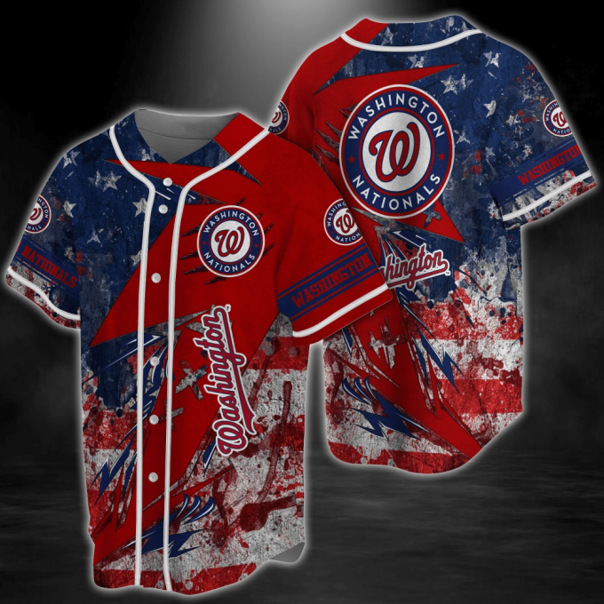 Washington Nationals Mlb Baseball Jersey Shirt Us Flag 2