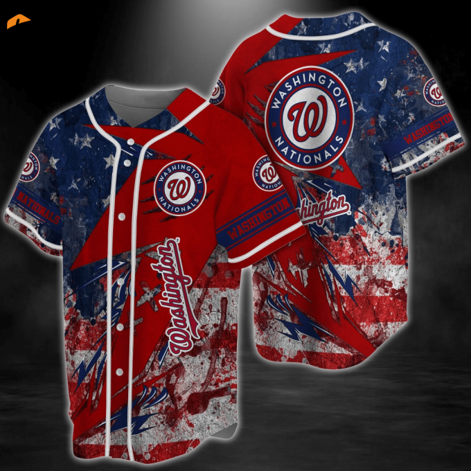 Washington Nationals Mlb Baseball Jersey Shirt Us Flag 1