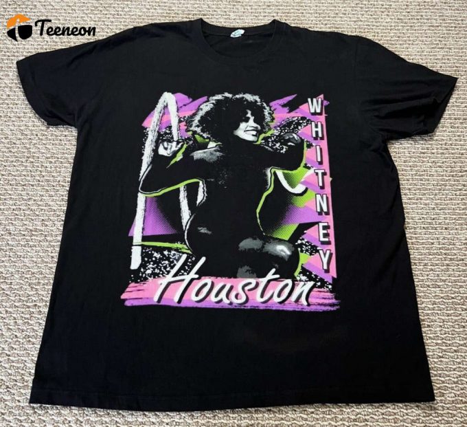 Vintage Retro Style Whitney Houston T-Shirt: Unisex Music Tribute Tee 1