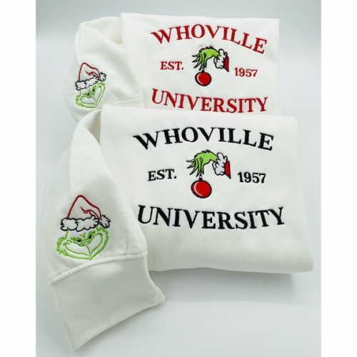 Get Cozy with Whoville University s Embroidered Sweatshirt – Stylish Comfortable & Uniquely Whoville!