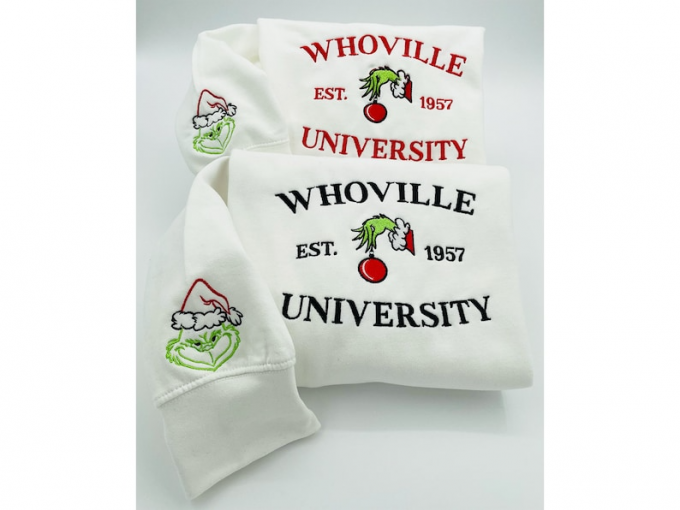 Get Cozy With Whoville University S Embroidered Sweatshirt – Stylish Comfortable &Amp; Uniquely Whoville! 2