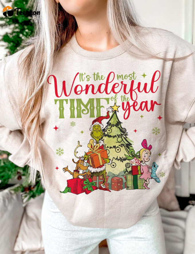 Get Festive With Our Wonderful Time Shirt - Trendy Christmas Apparel For A Stylish Holiday Season! 1