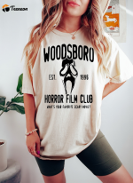 Join the Woodsboro Horror Club with our Stylish Shirt – A Must-Have for Horror Fans!