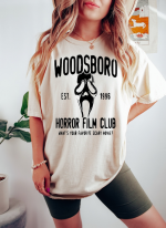 Join the Woodsboro Horror Club with our Stylish Shirt – A Must-Have for Horror Fans!