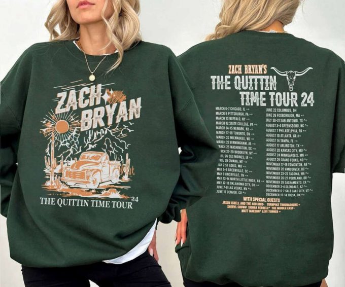 Zach Bryan Quittin Time Tour 2024 Sweatshirt: Shop Now! 2