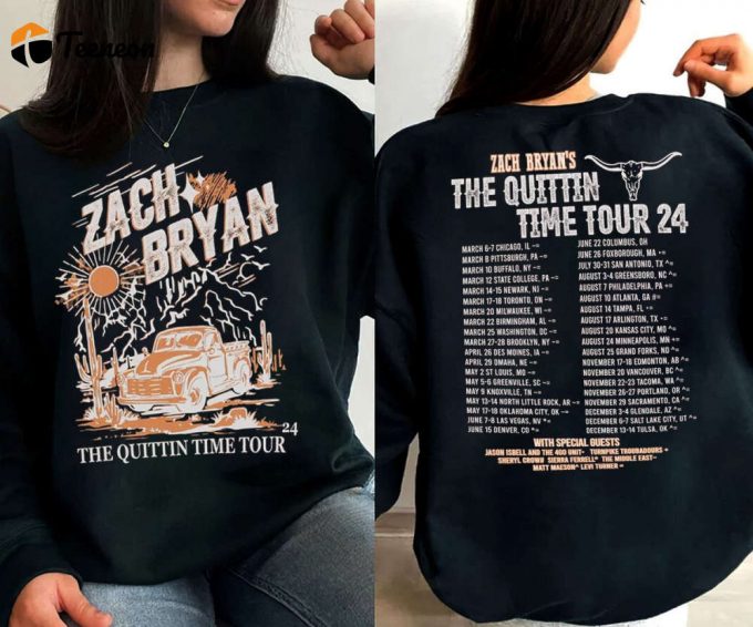 Zach Bryan Quittin Time Tour 2024 Sweatshirt: Shop Now! 1