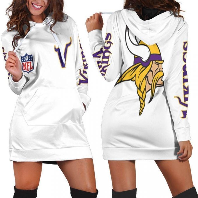 Minnesota Vikings Bomber Jacket Hoodie Dress For Women