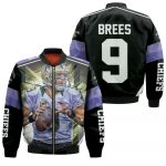 Drew Brees 9 New Orleans Saints Purple Bomber Jacket