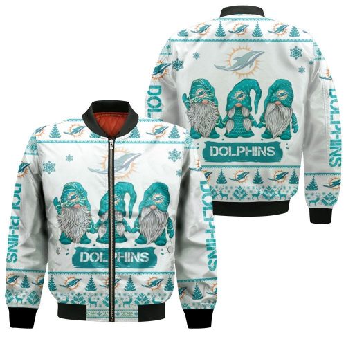 Christmas Gnomes Dolphins Ugly Christmas Bomber Jacket