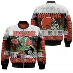 Christmas Cleveland Browns Grinch In Toilet Christmas Knitting Patt Bomber Jacket  – Gift for Men Women