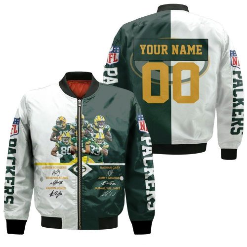 Green Bay Packers Signed Fan Personalized 1 Bomber Jacket