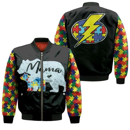 Mama Bear & Son Autism Support Bomber Jacket