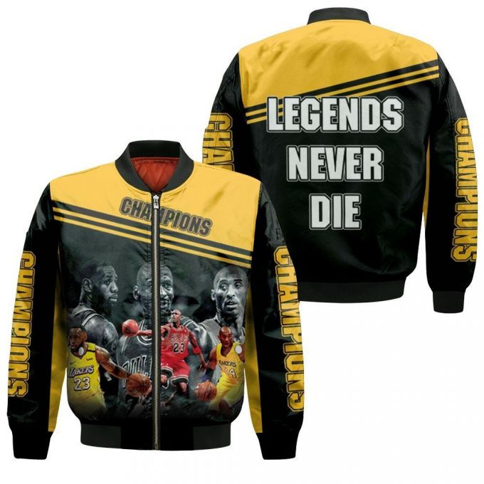 Kobe Bryant Michael Jordan Lebron James Legends Never Die Personalized Bomber Jacket