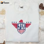 Celebrate 4th of July with our Patriotic Eagle Flag Embroidered Shirt – Perfect National Day Gift!