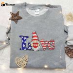 Celebrate 4th of July with Patriotic Gnome Embroidered Shirt – National Day Gifts